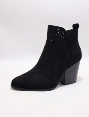 Botki damskie na obcasie (36-41) H2471-1 BLACK