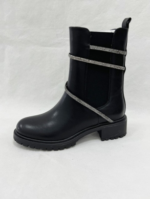 Botki damskie ocieplane na płaskim (36-41) RXJ170 BLACK