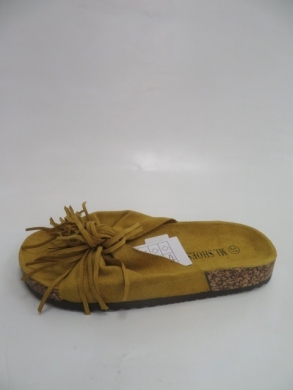 Klapki damskie na płaskim (36-41) 1001-18 YELLOW