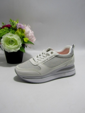 Buty sportowe damskie na płaskim (36-41) 9130 WHITE
