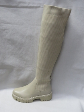 Kozaki damskie na płaskim (36-41) DA87 BEIGE