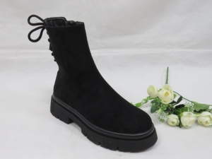 Botki damskie ocieplane na koturnie (36-41) NS273 BLACK