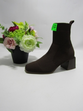 Botki damskie na obcasie (36-41) 9659A BROWN