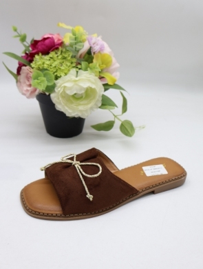 Klapki damskie na płaskim (36-41) HXD-47 BROWN