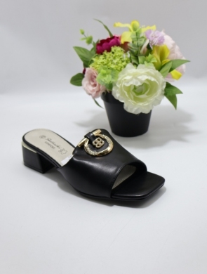 Klapki damskie na obcasie (36-41) 0681 BLACK