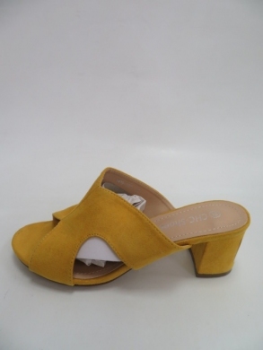Klapki damskie na obcasie (36-41) N19-380 YELLOW