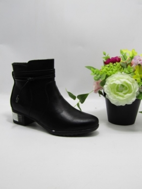 Botki damskie ocieplane na obcasie (36-41) 61692 BLACK