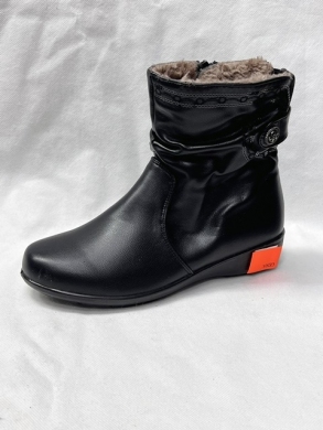 Botki damskie ocieplane na płaskim (37-42) 5157 BLACK
