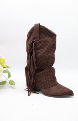 Kozaki damskie na obcasie (36-41) YY-95 BROWN