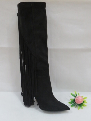 Kozaki damskie ocieplane na obcasie (36-41) 8207 BLACK