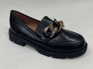Mokasyny damskie na koturnie (36-41) W-205 BLACK