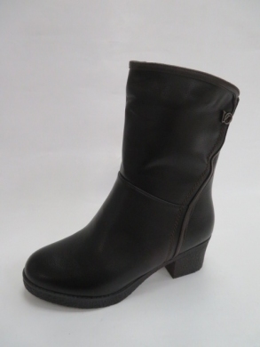 Kozaki damskie ocieplane na obcasie (36-41) 3404 BLACK