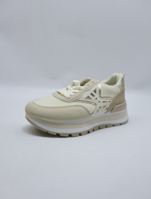 Buty sportowe damskie na płaskim (36-41) 8-97 BEIGE