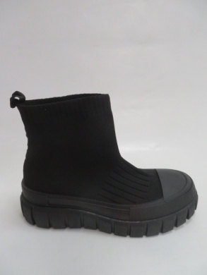 Botki damskie jesienne na koturnie (36-41) 88-38  ALLBLACK