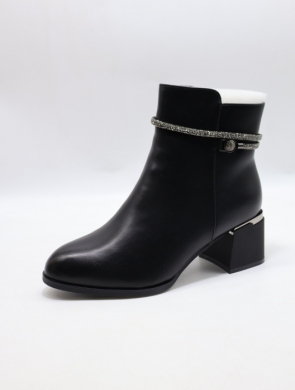 Botki damskie ocieplane na obcasie (36-41) X3702 BLACK