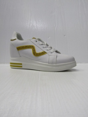 Buty sportowe damskie na płaskim (36-41) BY0366 WHITE/YELLOW