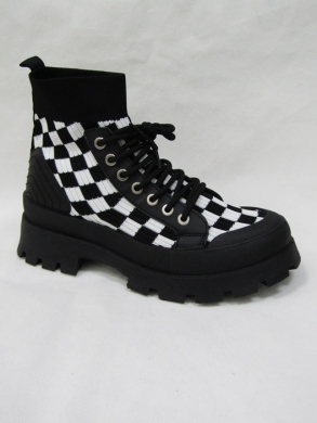 Botki damskie na płaskim (36-41) PC26 BL/WH