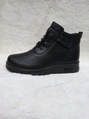 Botki damskie ocieplane na płaskim (37-42) W77-5 BLACK