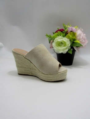 Klapki damskie na koturnie (36-41) A22-308 BEIGE