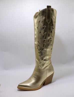 Kozaki damskie na obcasie (36-41) 8130 GOLD