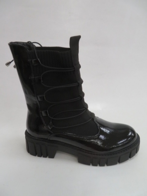 Botki damskie jesienne na płaskim (36-41) 6315-1A BLACK