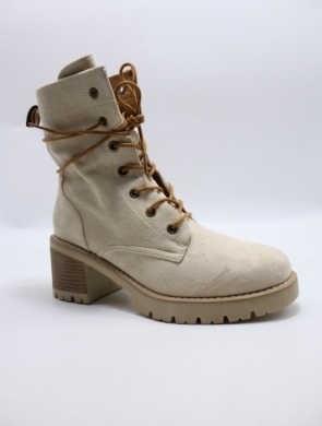 Botki damskie ocieplane na obcasie (36-41) C859 BEIGE