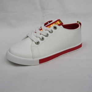 Buty sportowe damskie na płaskim (36-41) 77027-3 WHITE/RED