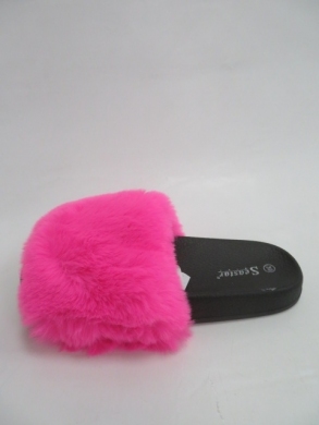 Klapki damskie z futerkiem (36-41) WB02 FUCHSIA