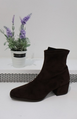 Botki damskie na obcasie (36-41) 2592A-1 BROWN