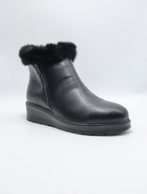 Botki damskie ocieplane na płaskim (36-41) 197 BLACK
