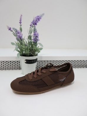 Buty sportowe damskie na płaskim (36-41) 6539 BROWN