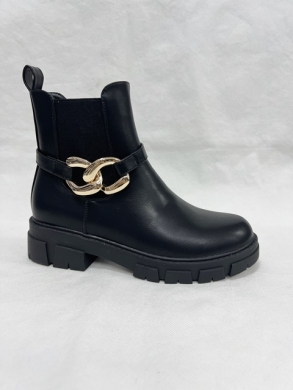 Botki damskie ocieplane na płaskim (36-41) 5005 BLACK