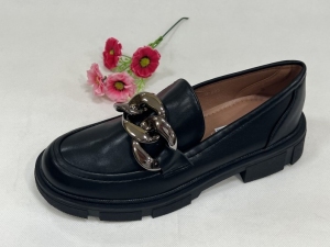 Mokasyny damskie na koturnie (36-41) W-205 BLACK