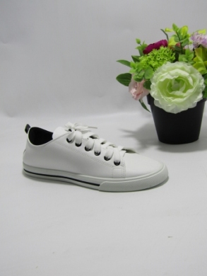 Trampki damskie na płaskim (36-41) 3002 WH/BLACK