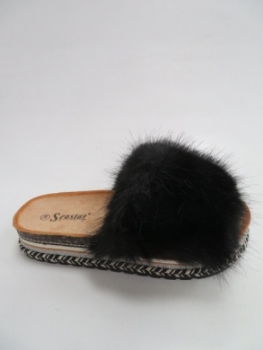 Klapki damskie z futerkiem (36-41) CK170 BLACK