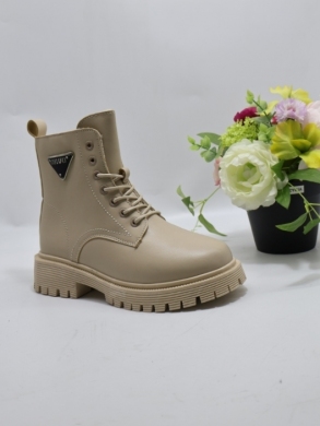Botki damskie ocieplane na płaskim (36-41) E8223-3 BEIGE