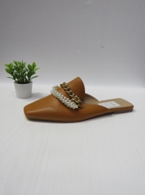 Klapki damskie na płaskim (36-41) G1608 CAMEL