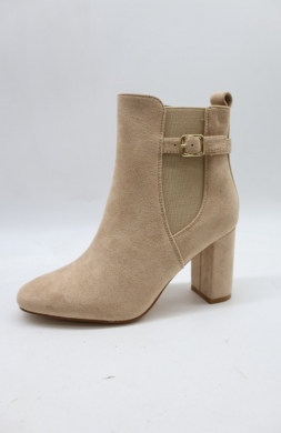 Botki damskie ocieplane na obcasie (36-41) 9189 BEIGE