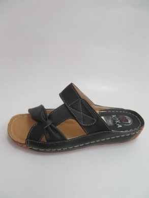 Klapki damskie na płaskim (36-41) 12699-1 BLACK