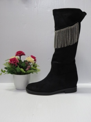Kozaki damskie na płaskim (36-41) 1638A-1 BLACK