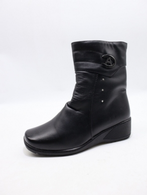 Botki damskie ocieplane na koturnie (37-42) B602 BLACK