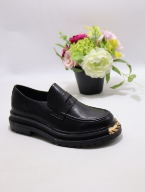 Mokasyny damskie na płaskim (37-41) LQ95 BLACK