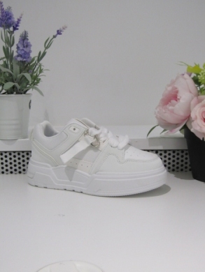 Buty sportowe damskie na płaskim (36-41) 7565 WHITE