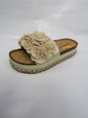 Klapki damskie na koturnie (36-41) LS065 BEIGE