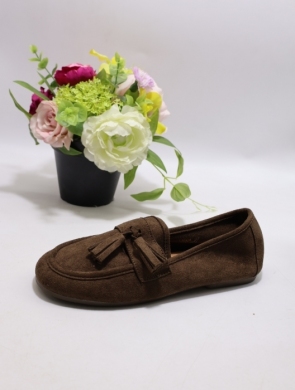 Mokasyny damskie na płaskim (36-41) G504 BROWN