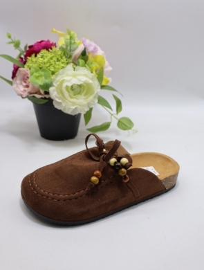 Klapki damskie na płaskim (36-41) 563 BROWN
