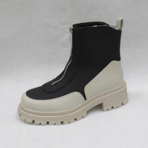 Botki damskie na płaskim (36-41) BM63 BLACK/BEIGE
