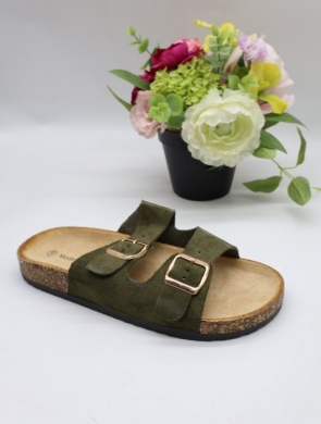 Klapki damskie na płaskim (36-41) 2410-11 GREEN