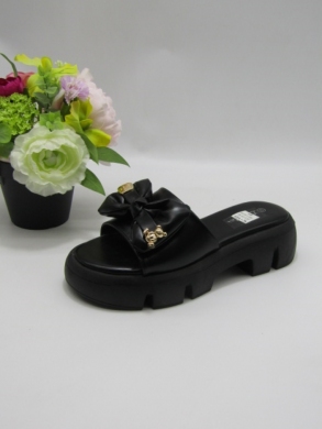 Klapki damskie na koturnie (36-41) 6639-1 BLACK