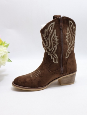 Botki damskie na obcasie (36-41) F219 BROWN